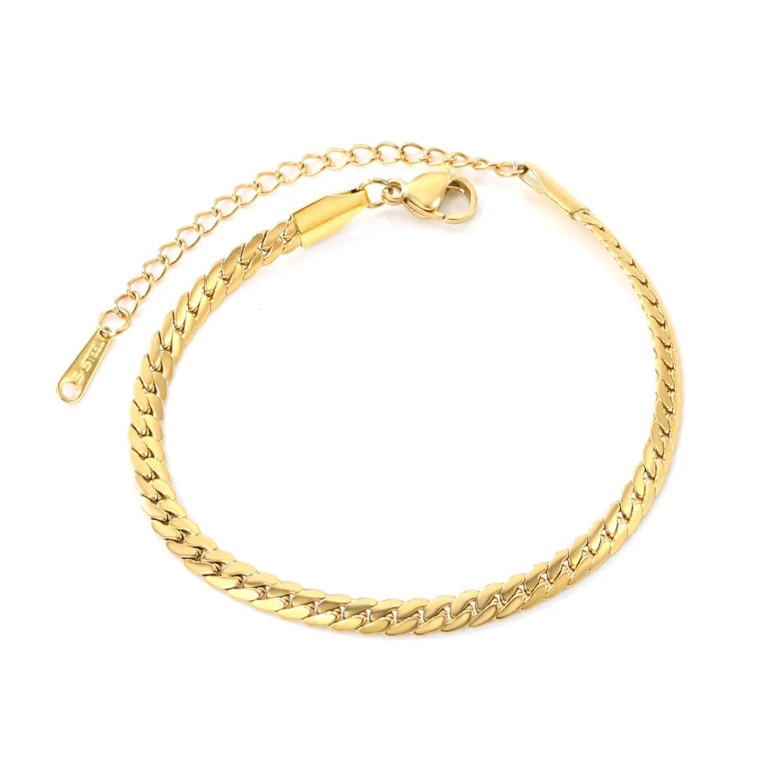 Guldfärgat armband med flätade länkar