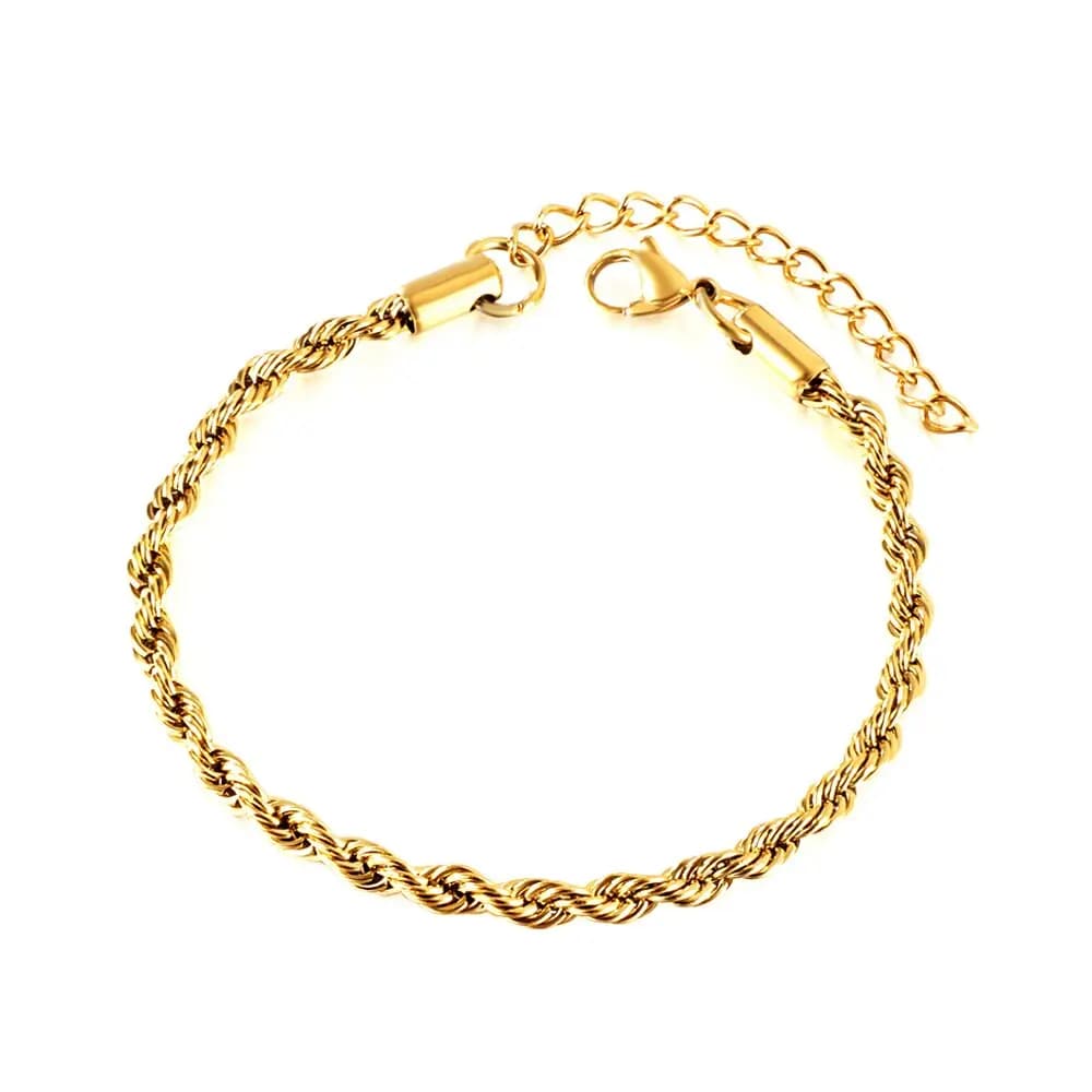 Gold-Plated Rope Chain Bracelet