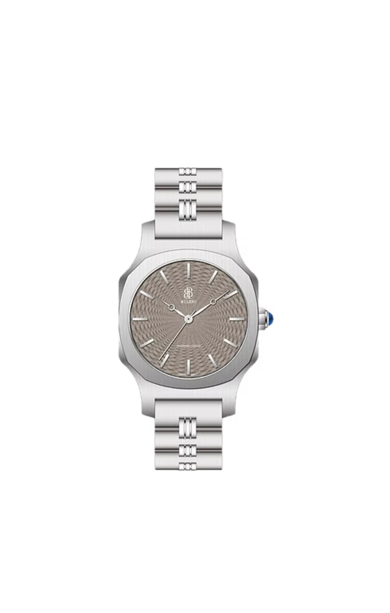 BB Milano Monarque – Silver-Tone Watch with a Textured Dial