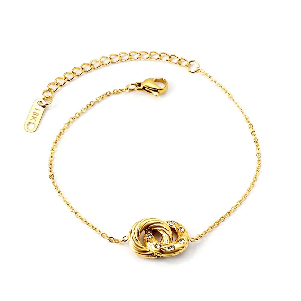 Gold-Toned Interlocking Ring Bracelet
